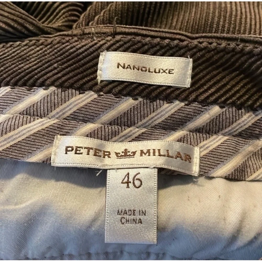 Peter Millar Nanoluxe Brown Corduroy Pants‎ Slacks Size 46 Men's